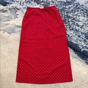 Kathie Lee Collection Red Pencil Skirt with White Dots